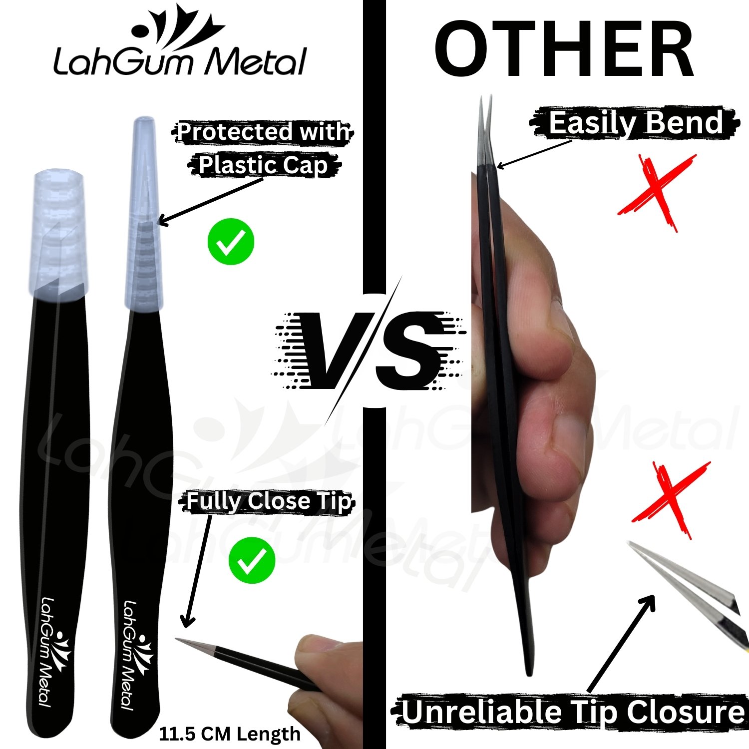 Slanted and Pointed Tweezer Set for Men & women for Eyebrow, Chin face - Image 3