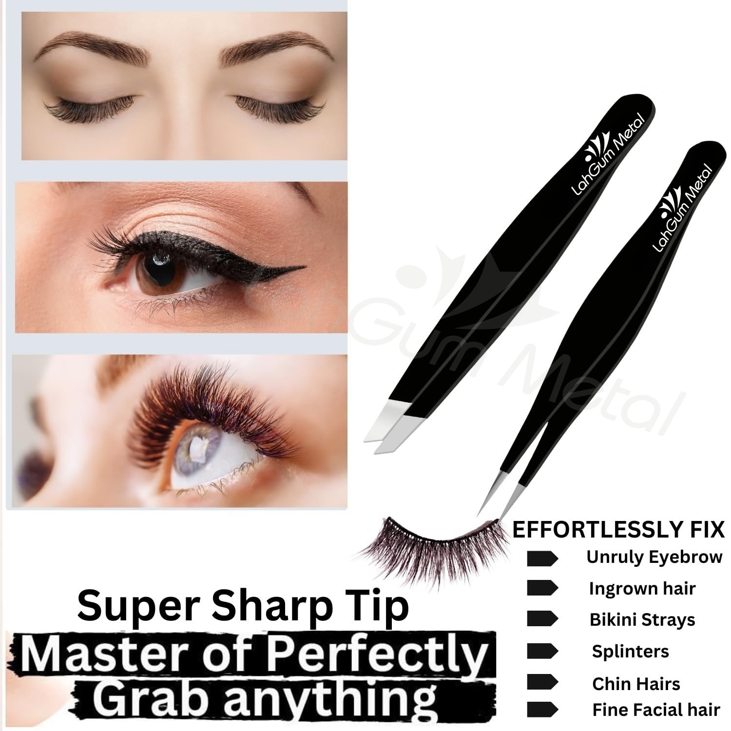 Slanted and Pointed Tweezer Set for Men & women for Eyebrow, Chin face - Image 10