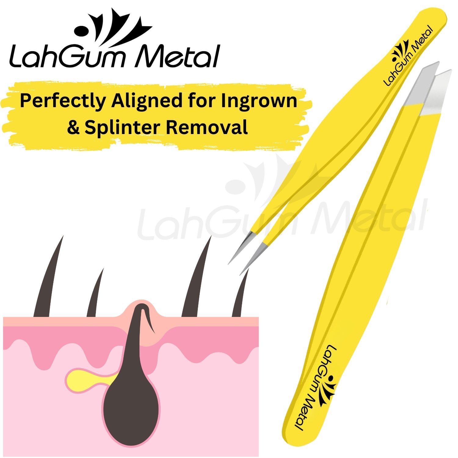 Fine Eyebrow Tweezers Pointed Tip Slant Sharp for Face Hair Removal - Image 4