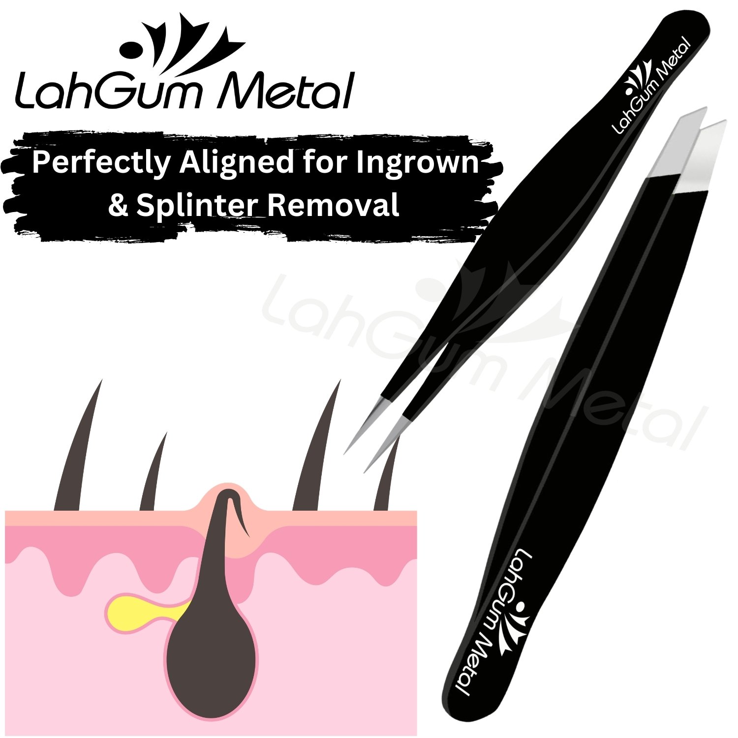 Slanted and Pointed Tweezer Set for Men & women for Eyebrow, Chin face - Image 5
