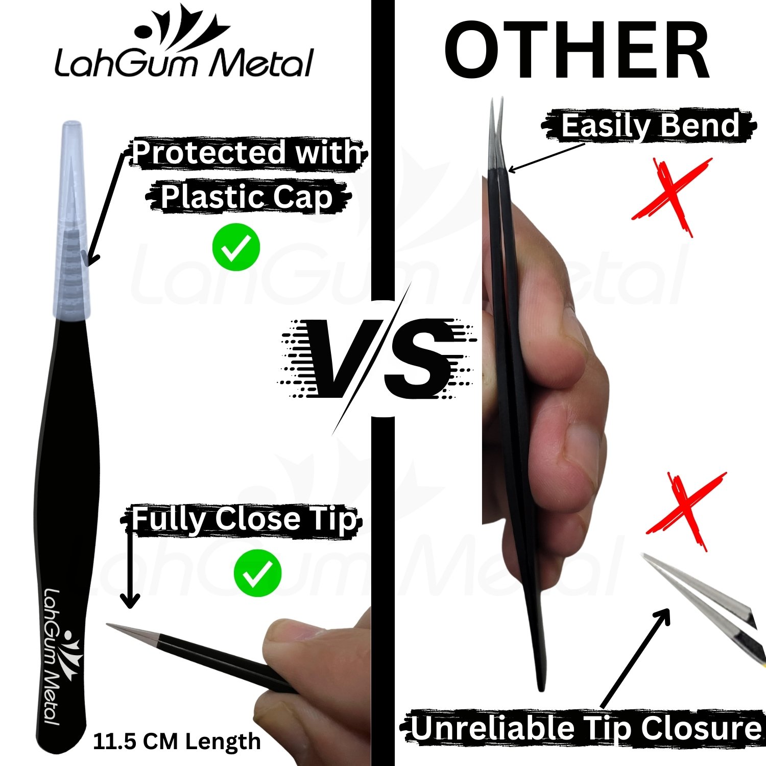 sharp pointy tweezers for ingrown hair removal facial chin splinter - Image 3