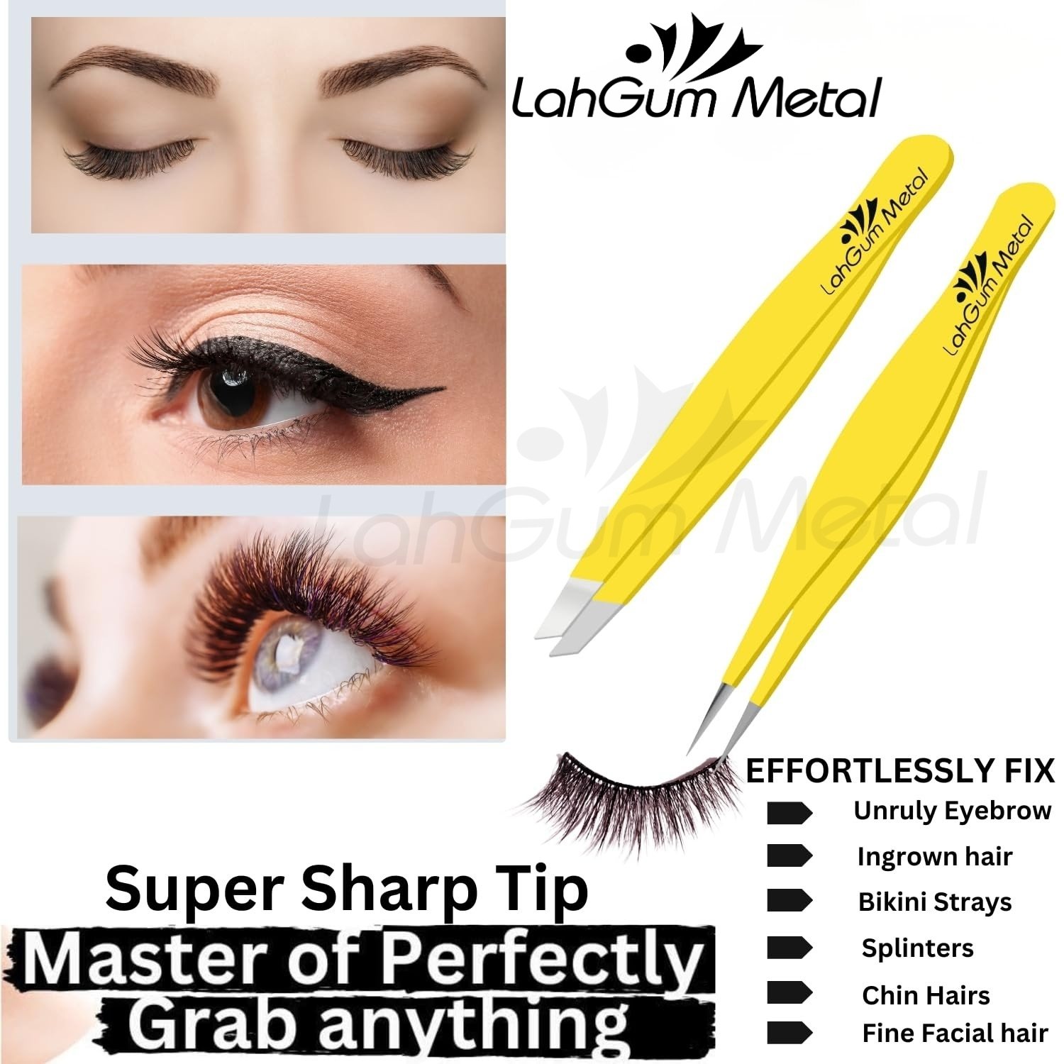 Fine Eyebrow Tweezers Pointed Tip Slant Sharp for Face Hair Removal - Image 8
