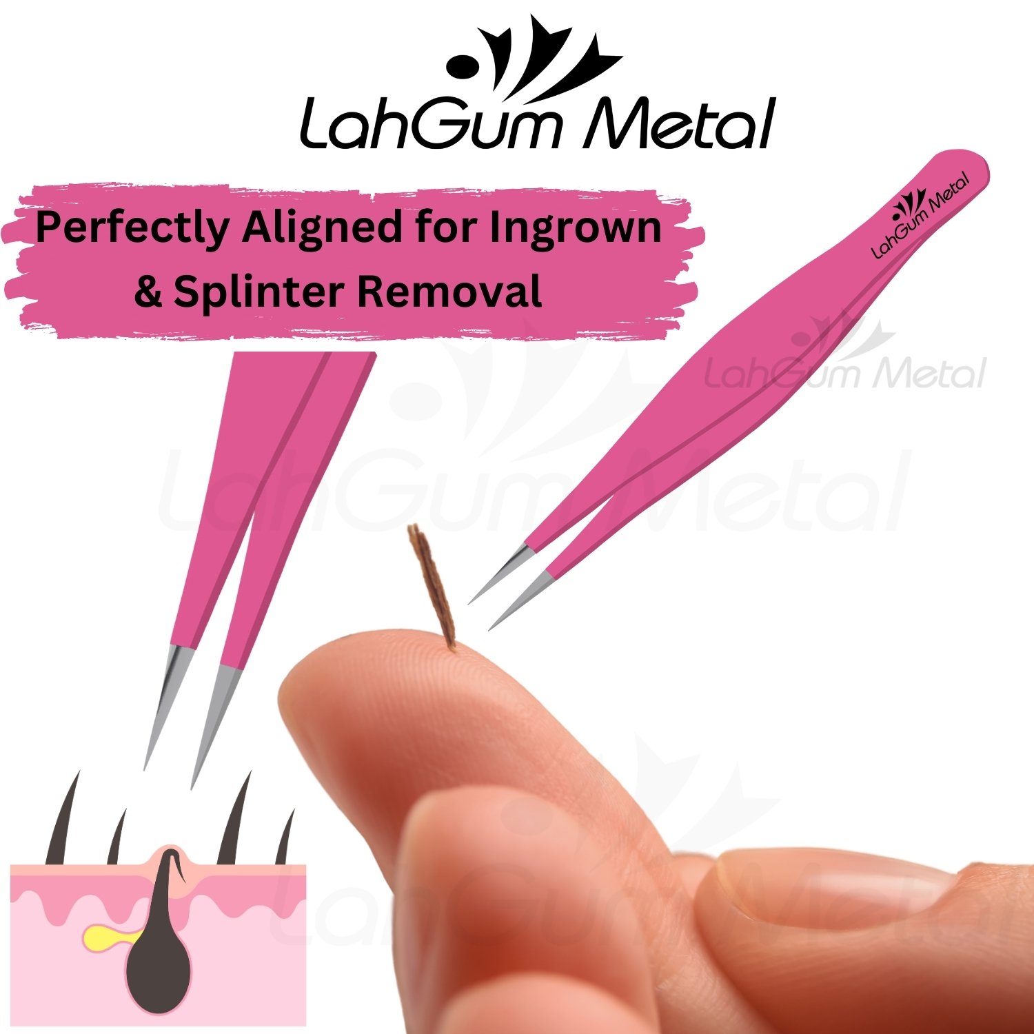 Fine Tweezers Precision Pointed Tool Ingrown Hair, Eyebrow & Splinter - Image 4