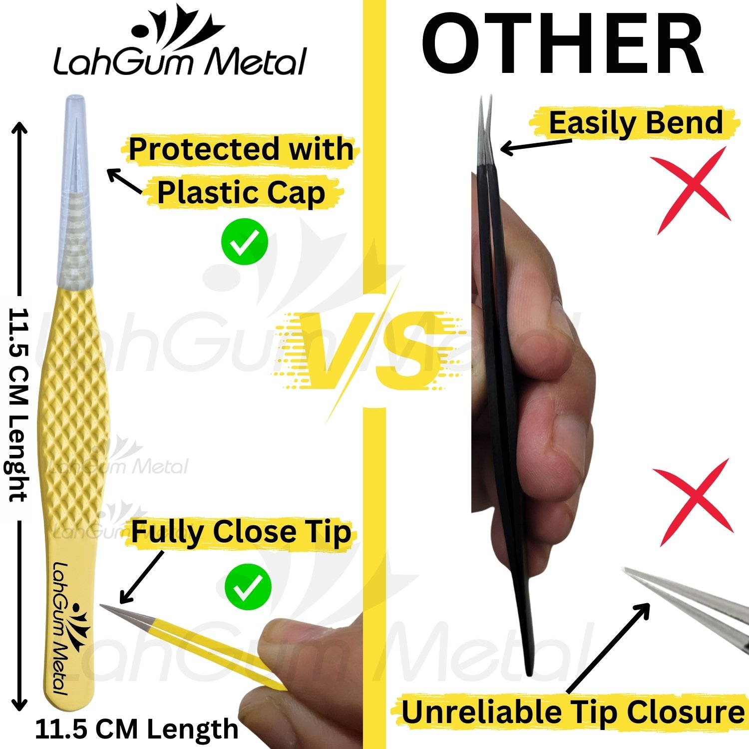 Small Needle Point Tweezers Fine Point for Ingrown, Facial Hair Splinter - Image 2