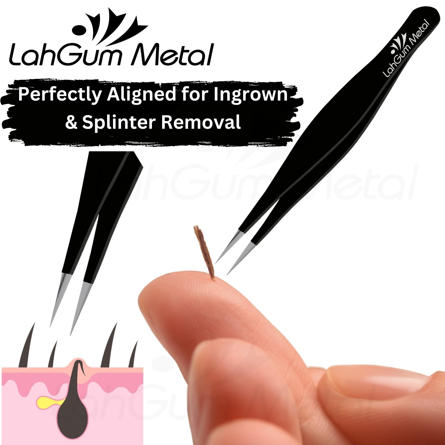 sharp pointy tweezers for ingrown hair removal facial chin splinter - Image 6