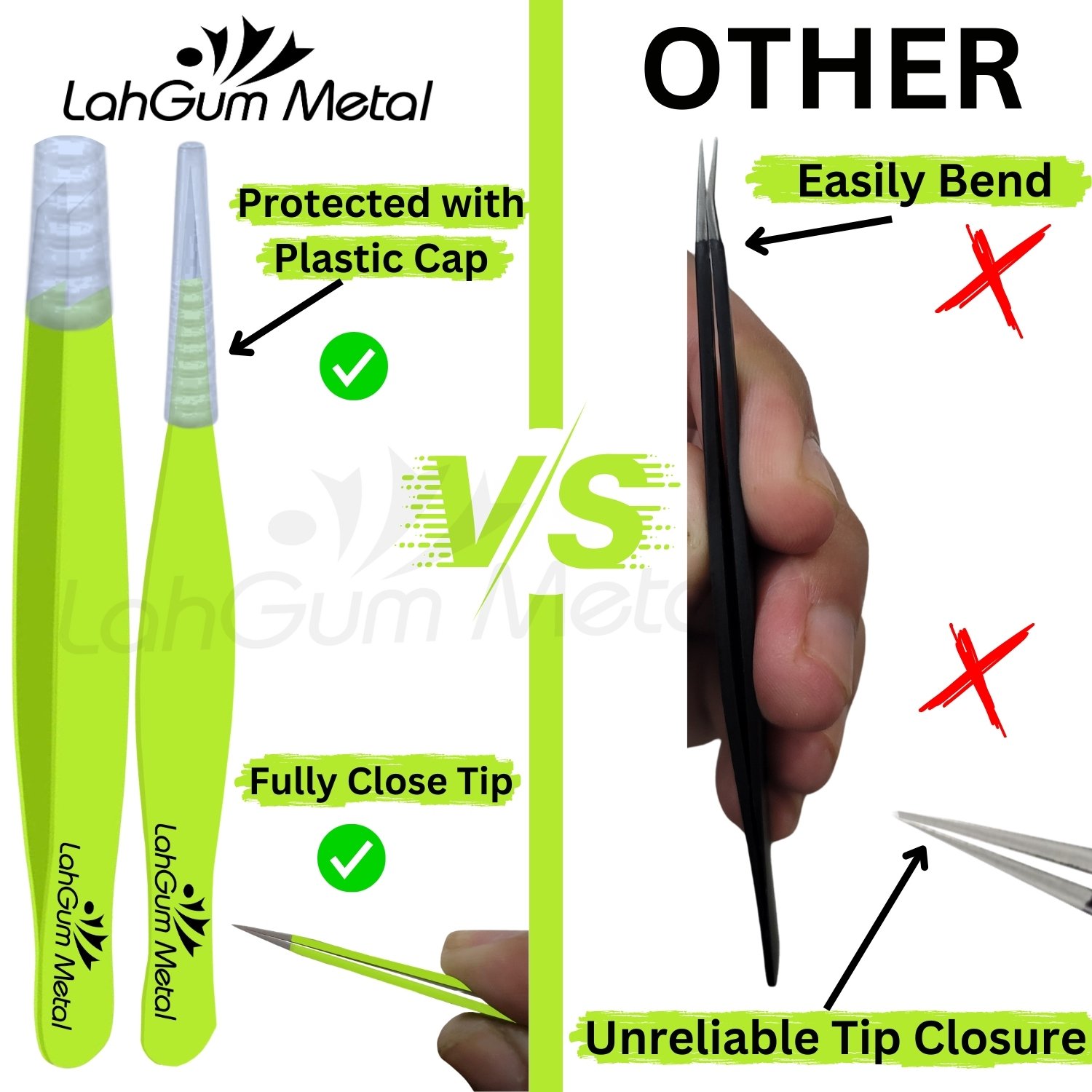 Fine Eyebrow Tweezers Slant Tip for Eyebrow, Chin Hair Splinter ,Ingrown - Image 3