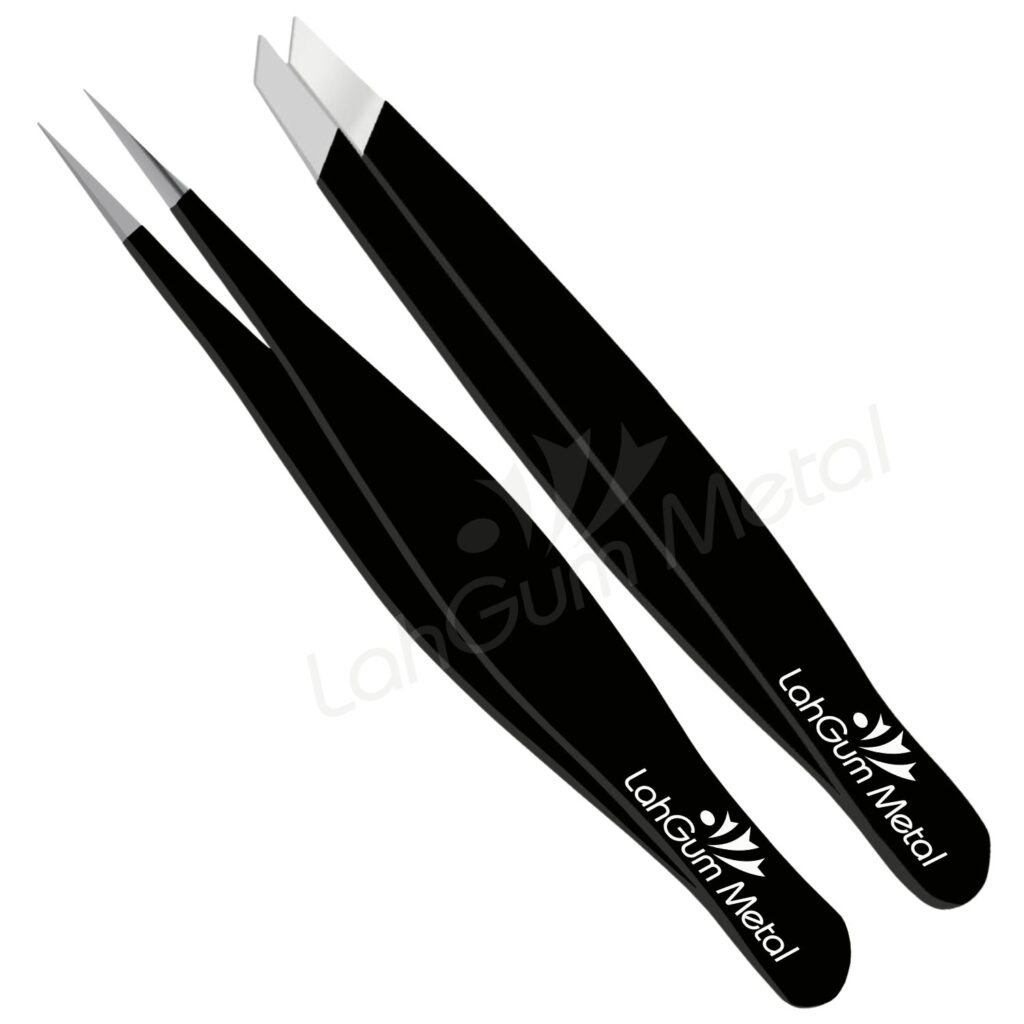 Slanted and Pointed Tweezer Set for Men & women for Eyebrow, Chin face